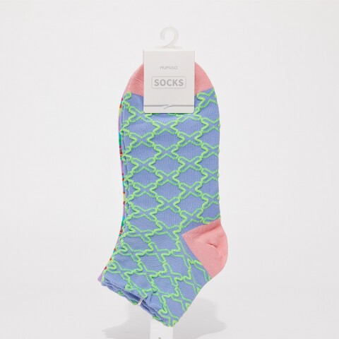 CALCETINES DE CORTE BAJO CON DISEÑO GEOMÉTRICO PARA MUJER (2 PARES/ESTILO 2) CALCETINES DE CORTE BAJO CON DISEÑO GEOMÉTRICO PARA MUJER (2 PARES/ESTILO 2)