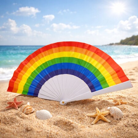 ABANICO ARCOIRIS 23CM ABANICO ARCOIRIS 23CM