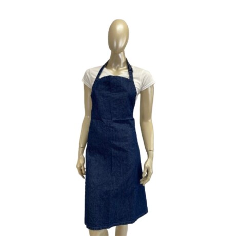 Delantal básico con peto y ajustes Azul jean