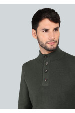 Sweater cuello alto con botones VERDE