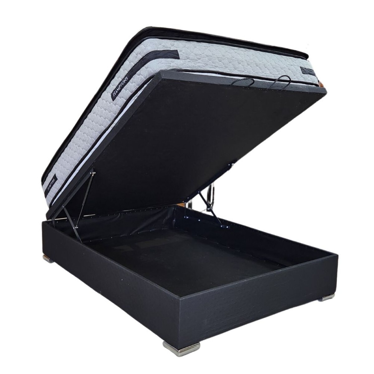 Sommier 2 Plazas Hamptons Platinum Hybrid Box Baul 