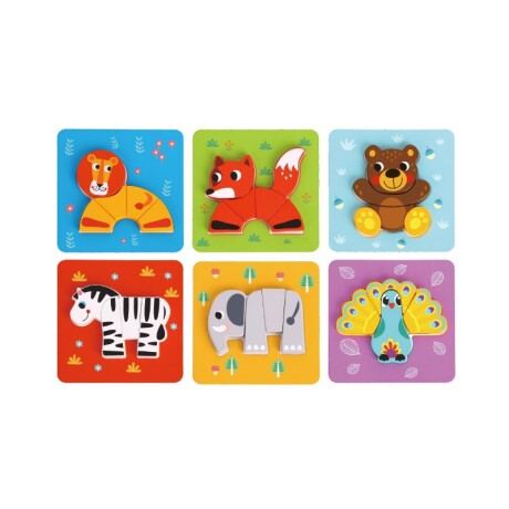 TOOKY TOY 6 IN 1 MINI ANIMAL PUZZLE 34 PZS TOOKY TOY 6 IN 1 MINI ANIMAL PUZZLE 34 PZS