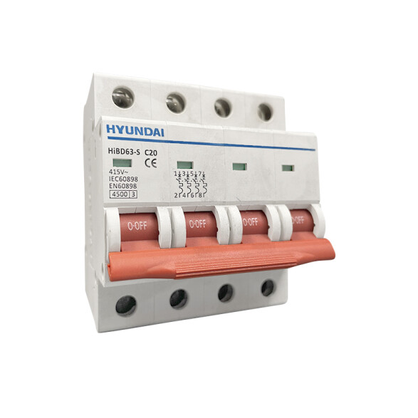 Llave térmica HGD63S din 4P 20A 4,5kA HY1420S