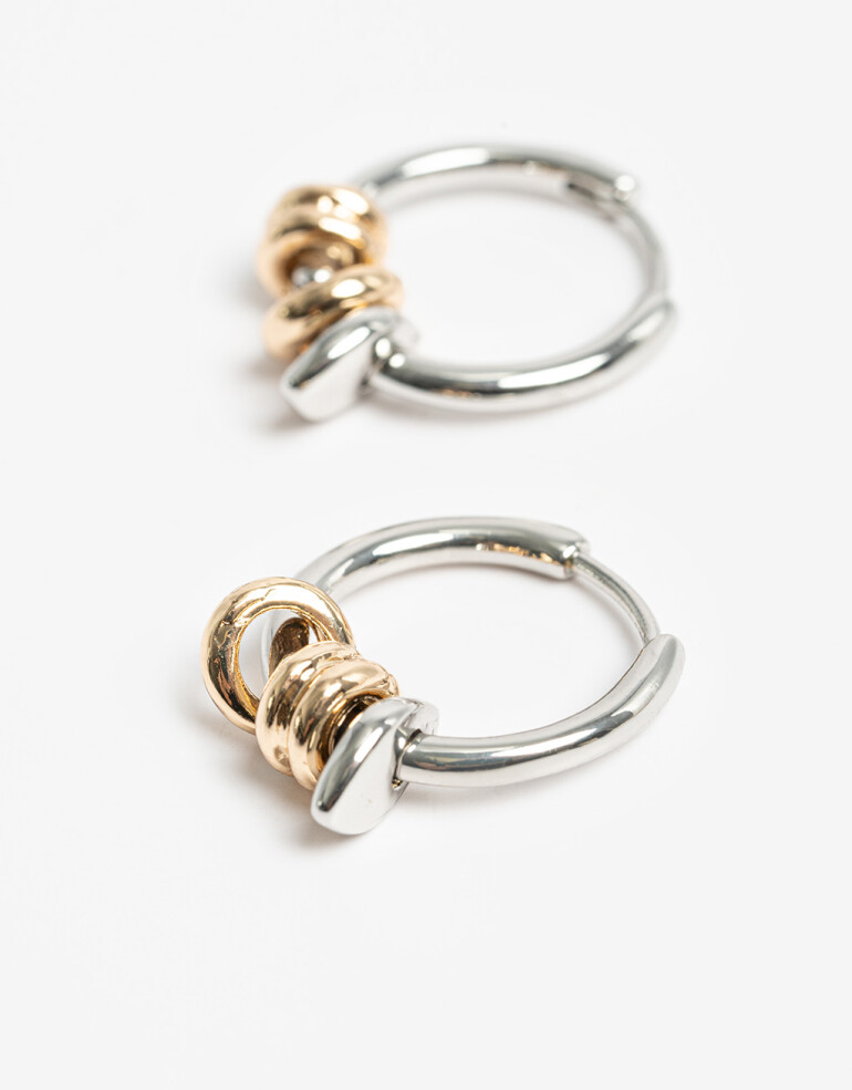 Aros Argollas Metal Argollas Con Dijes Rueditas - Dorado