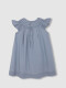 Vestido Liso Con Nido De Abeja A Contraste Gris