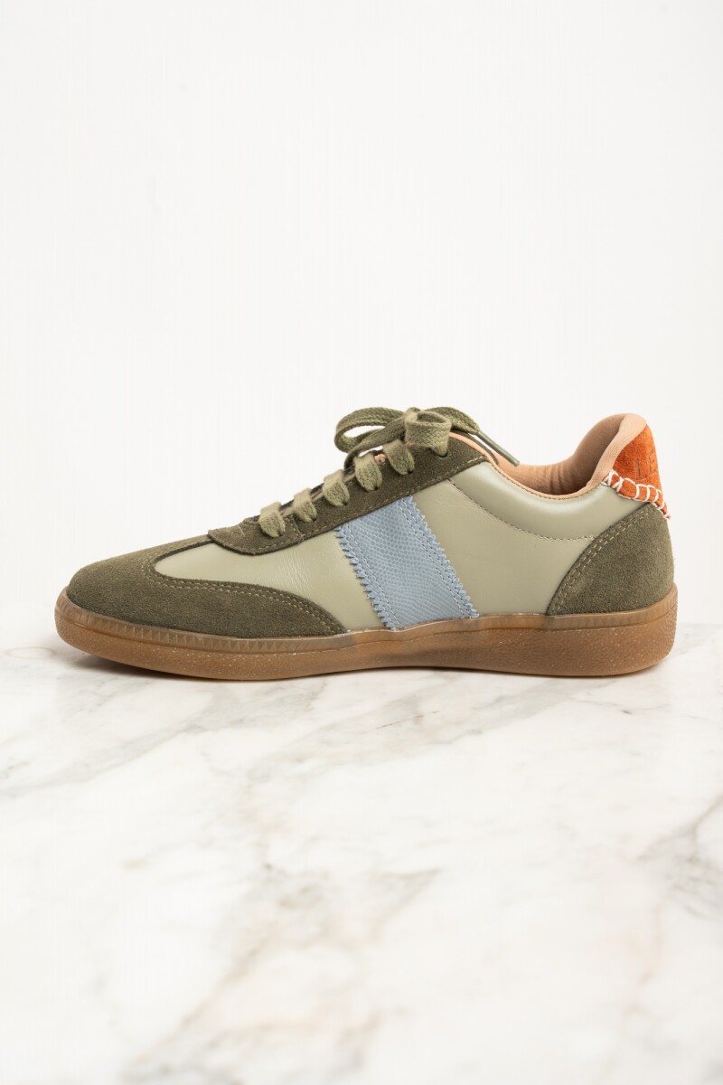 Zapatilla Cuero Combinada Safari