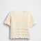 COTTON SS MIXED STITCH SWEATER IVORY FROST
