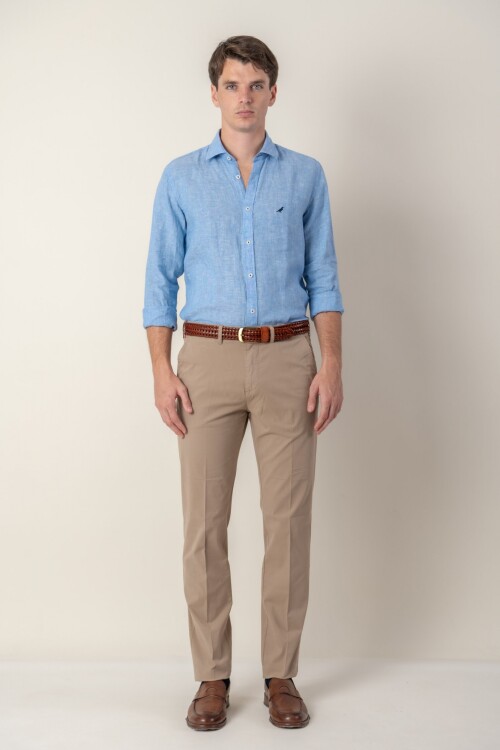 Pantalón de algodón Classic Fit Kaki