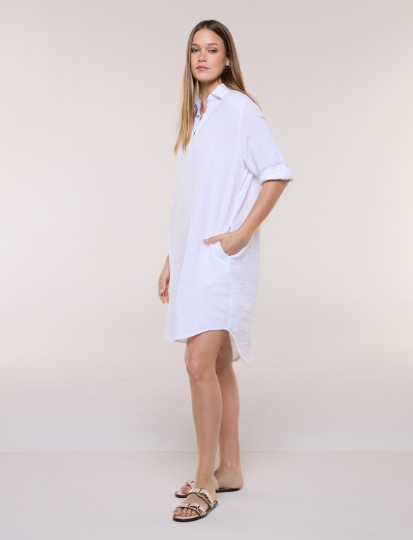 Vestido Botones BLANCO