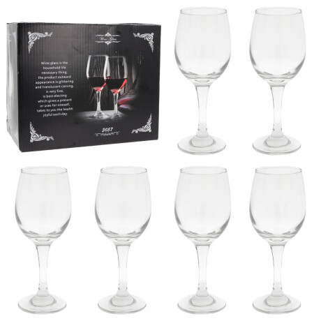 Set de 6 copas de vidrio para Vino Set de 6 copas de vidrio para Vino