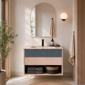 CONJUNTO DE BAÑO HABITARE MODELO SY2019-60 / MUEBLE + BACHA + ESPEJO C/ LUZ LED- 60 cm Conjunto De Baño Habitare Modelo Sy2019-60 / Mueble + Bacha + Espejo C/ Luz Led- 60 Cm
