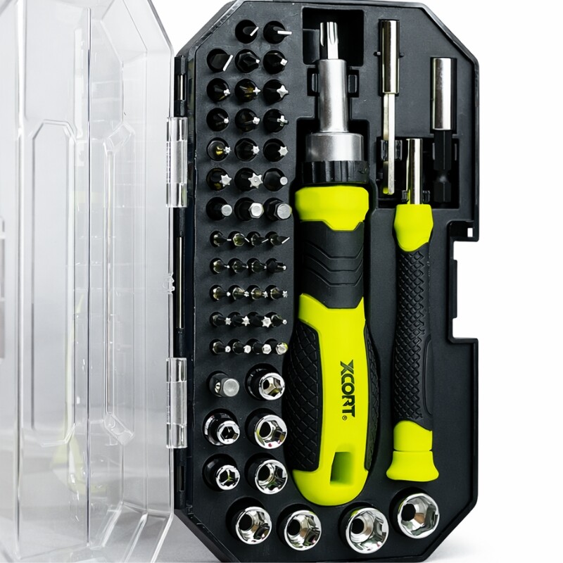 XCORT JUEGO CR-V 56 PIEZAS DESTORNILLADOR CRIQUET + ADAPTADO Xcort Juego Cr-v 56 Piezas Destornillador Criquet + Adaptado