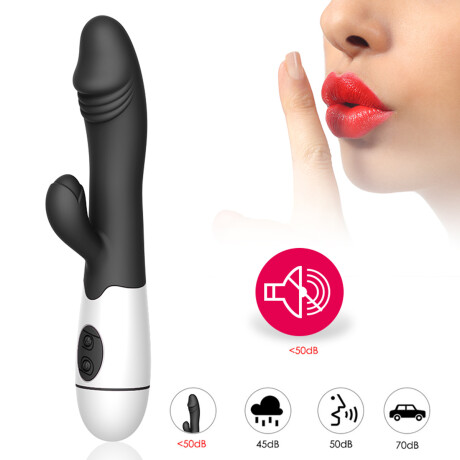 Vibrador Con Doble Estímulo Desing A Pila Negro