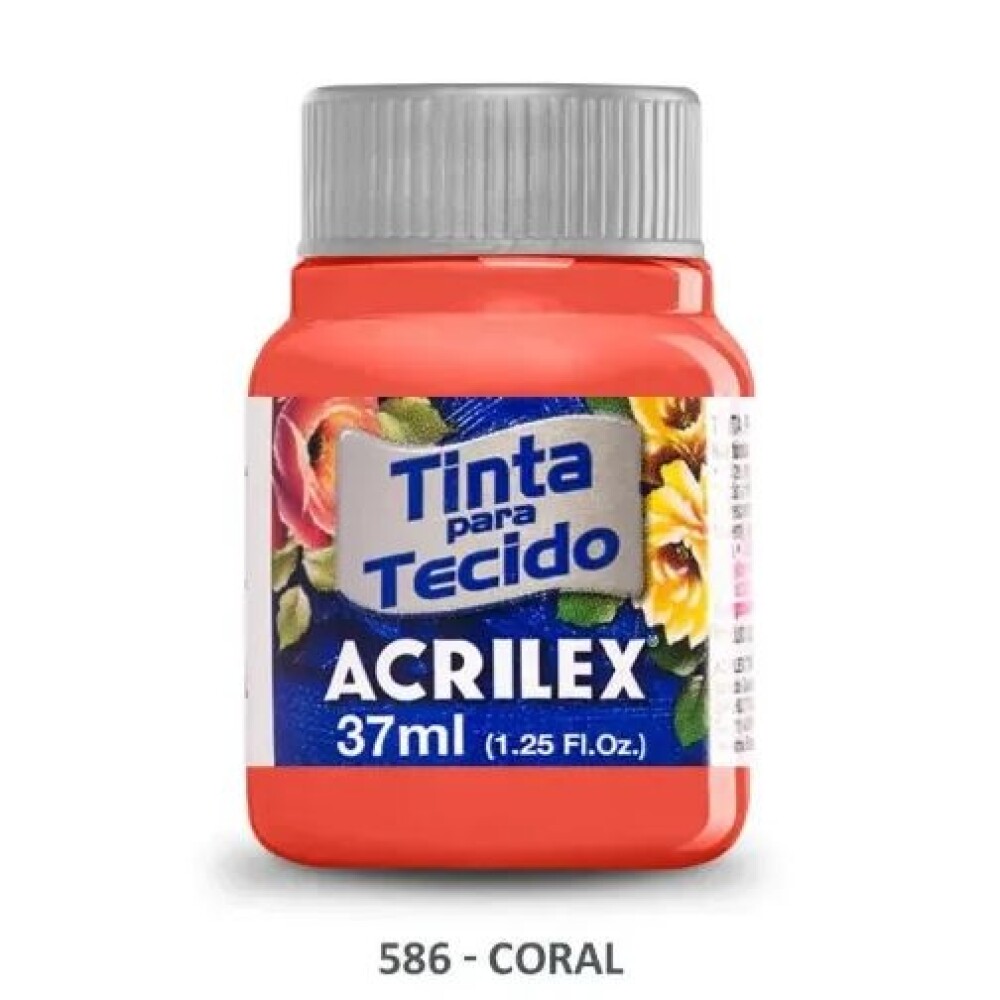 Pintura Para Tela 37 Ml. 586 Coral Acrilex #PINTURA PARA TELA ACRILEX 37 ML. 586 CORAL