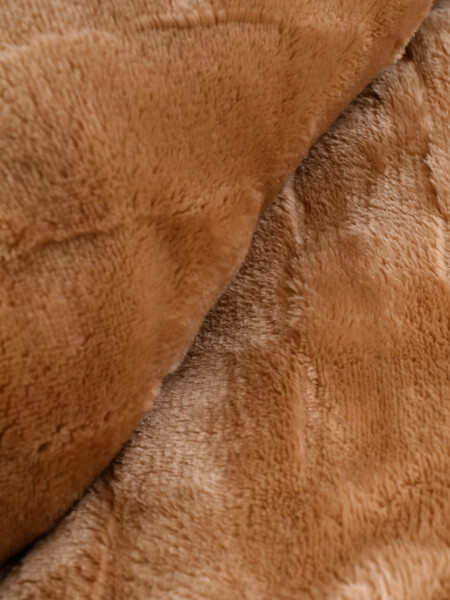 FLANNEL TRAMA DAMERO 2 PLAZAS BEIGE