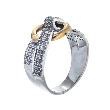 Anillo plata 925, double con circonias Anillo plata 925, double con circonias