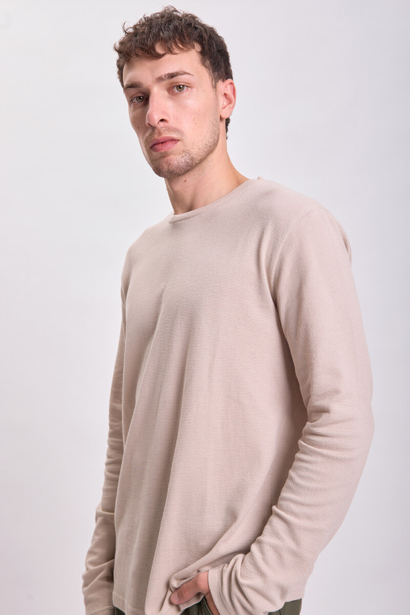 Remera manga larga textura Gris Claro