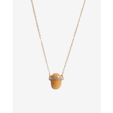 Cadena Con Piedra Citrino Dorado