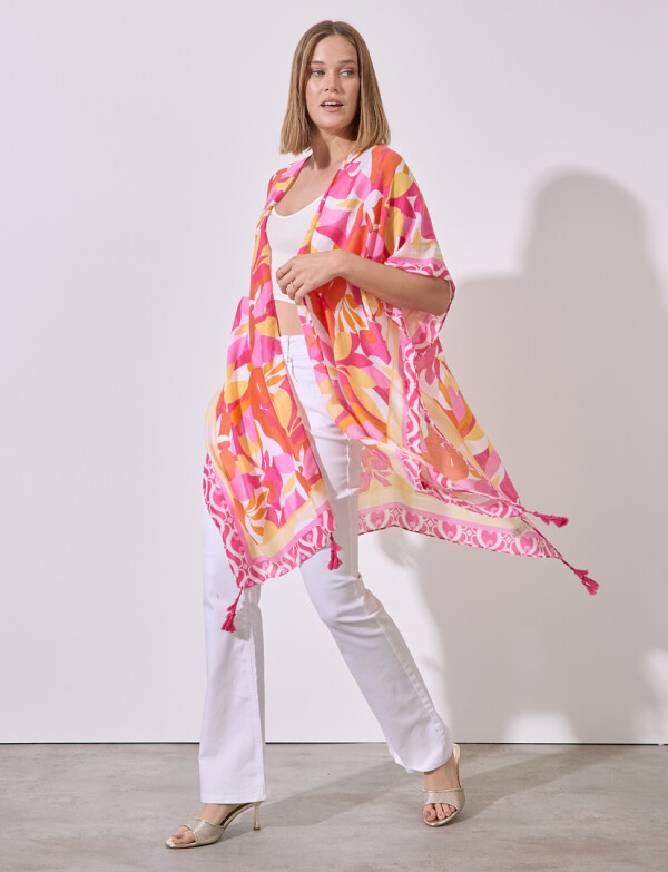 Kimono Printed MULTI/FUCSIA