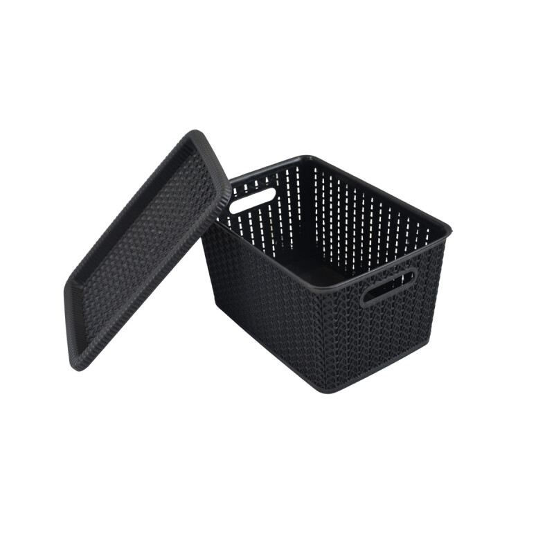 Caja organizadora simil ratán 5L NEGRO