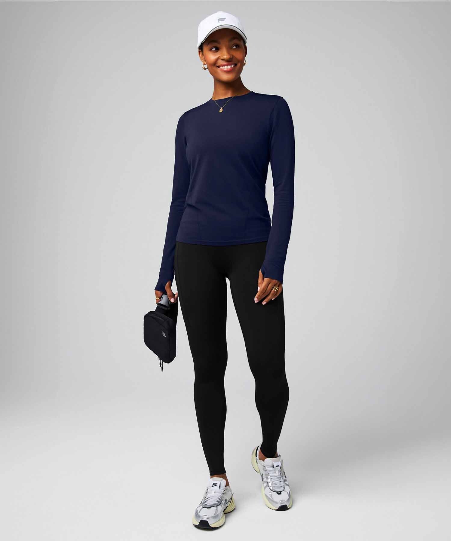 Polo Manga Larga Feather Tech+ Long-Sleeve Top Mujer Deep Navy