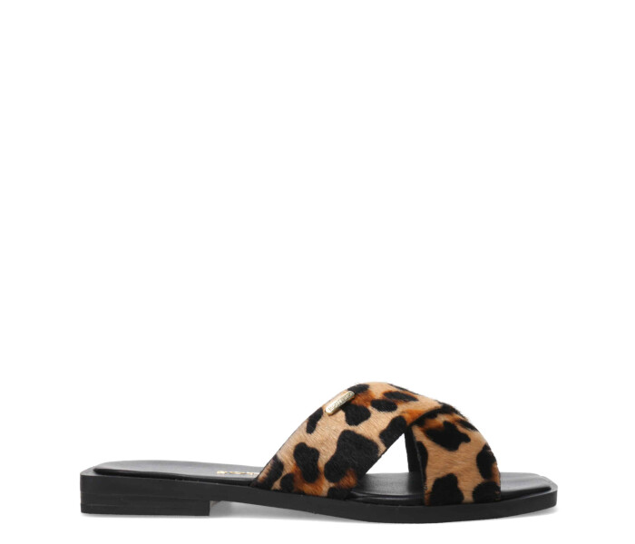 Sandalia de tiras cruzadas Leopardo