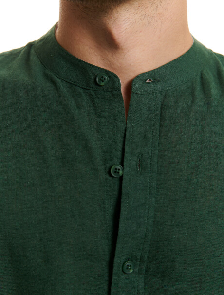 Camisa m/l lino verde