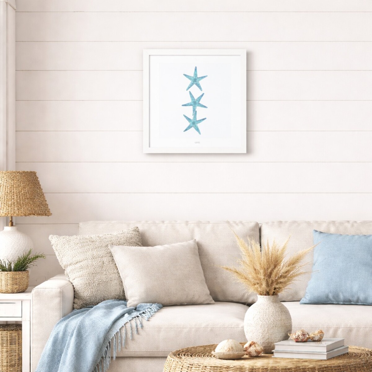 Cuadro Decorativo con Marco Blanco 40x40 - NAT-10C 