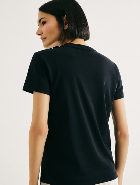 CAMISETA BÁSICA MANGA CORTA SLIM NEGRO