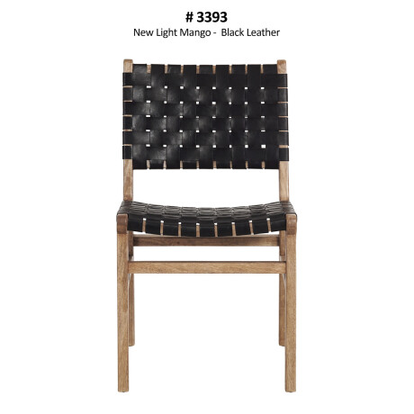 SILLA DE COMEDOR CUERO-Y-MADERA NEGRO TRAMA