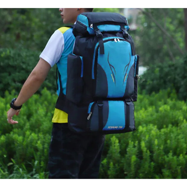 Mochila Para Camping Super Resistente y Fuerte Celeste