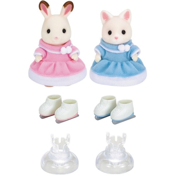 Sylvanian Families Conejita + Gatita Patinaje Sobre Hielo Sylvanian Families Conejita + Gatita Patinaje Sobre Hielo