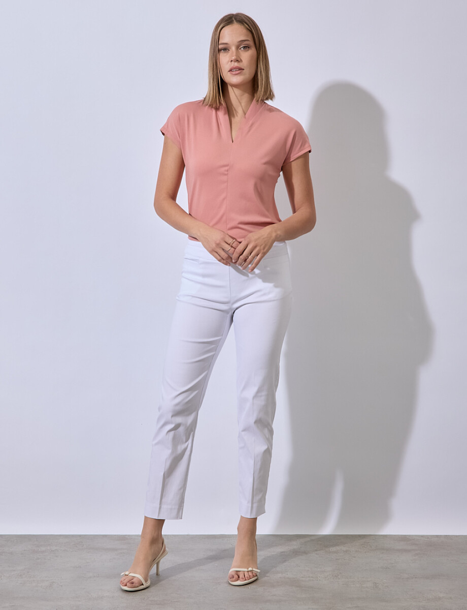 Pantalon Recto Modelador - Blanco 