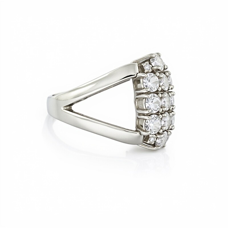 Anillo Cuadrado Zirconias . Plata 925 - AN4744 sinpiedra