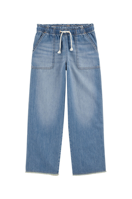 Pantalón jean con pierna ancha Sin color
