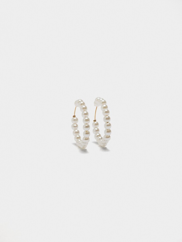 Aros Con Perlas blanco
