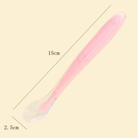 Cuchara en Silicona Cubierto para Comida de Bebés y Niños Rosa