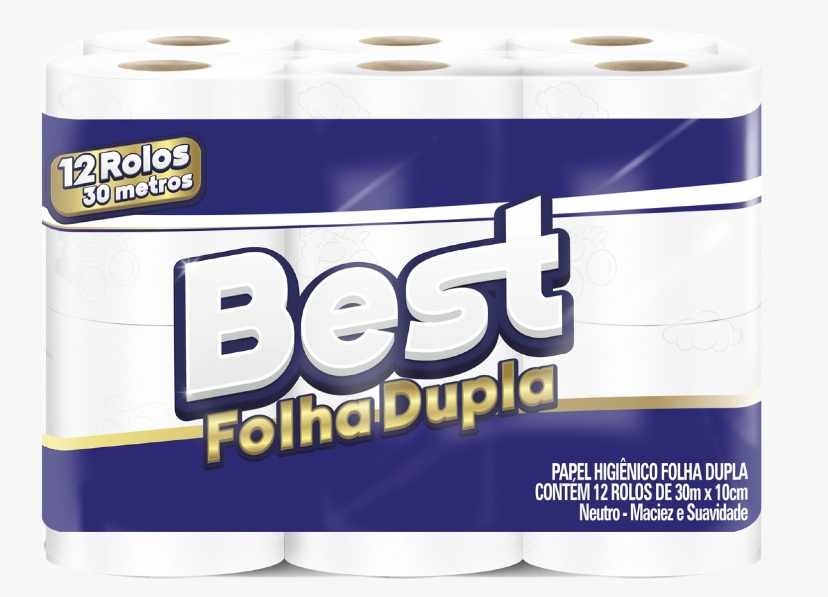 PAPEL HIGIENICO BEST DOBLE HOJA PAQUETON 12 ROLLOS X 30MTS C/U 