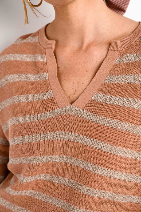Sweater Rayado Rosa