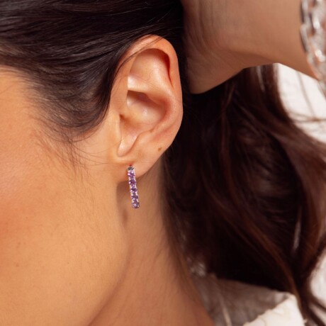 Caravanas Amara Amatista - Plata 925 Caravanas Amara Amatista - Plata 925