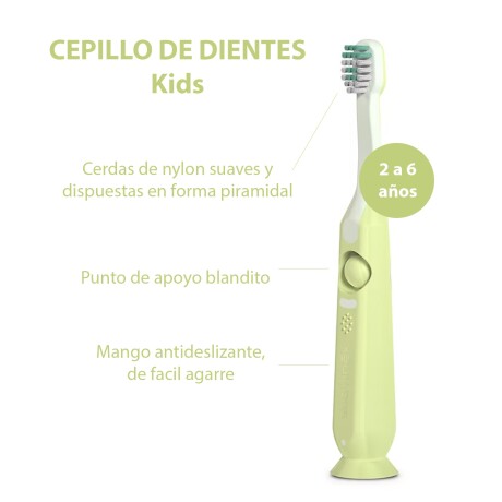 Cepillo Dental Kids 2-6 Años Suave Ventosa Con Tapa Verde