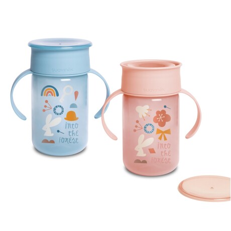 Vaso Antiderrame Suavinex Bebés +12 Meses 340Ml con Asas Celeste