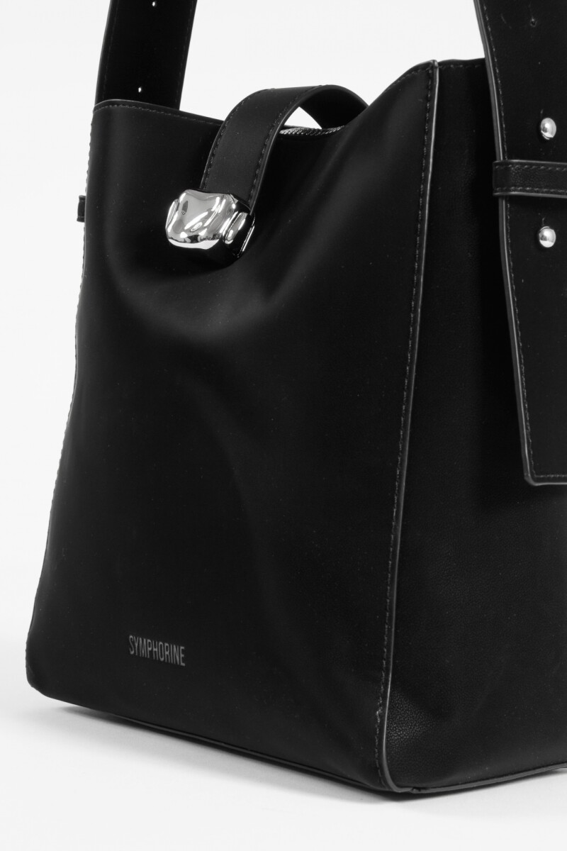 Cartera bandolera con hebilla negro