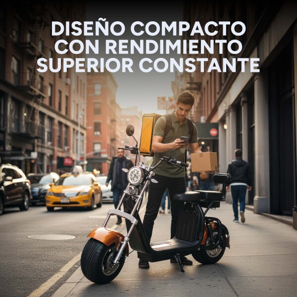Moto Electrica Gogreen Deluxe 1500W 20Ah 40Km Autono. 45Km/h Color Variante Naranja