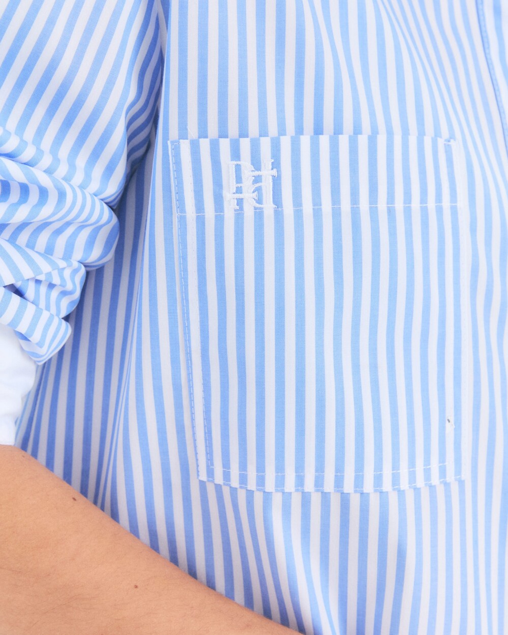 Camisa Strip Celeste