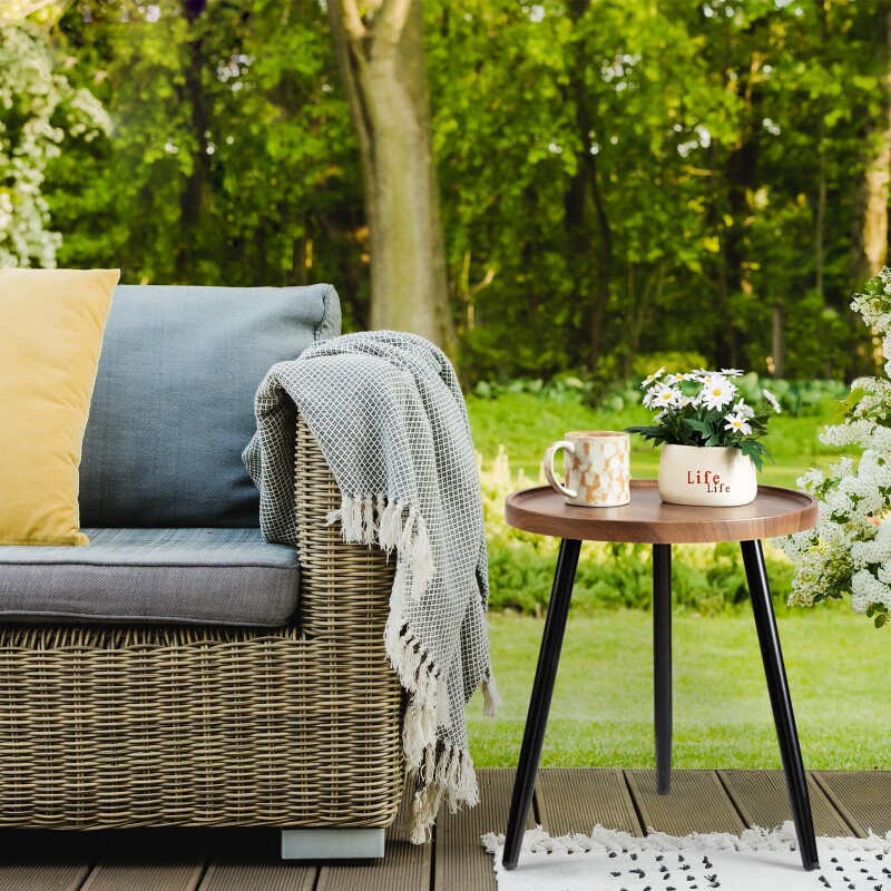 Mesa Auxiliar con Borde - Marron Mesa Auxiliar con Borde - Marron