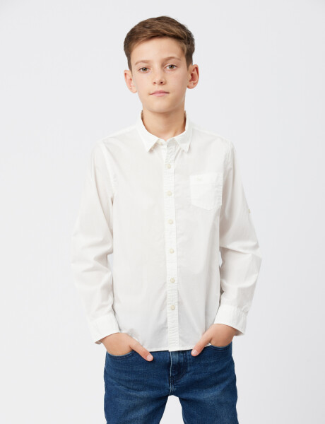 CAMISA LISA DE ALGODÓN Blanco