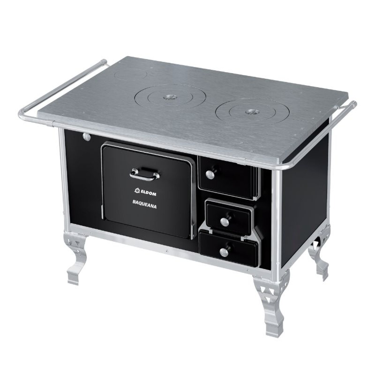 COCINA A LEÑA ESMALTADA - NEGRA 