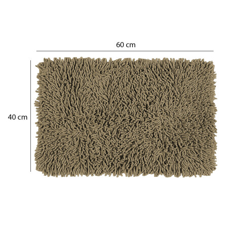 Alfombra Shaggy Felpudo 40x60cm Deco Hogar Living Baño Marrón