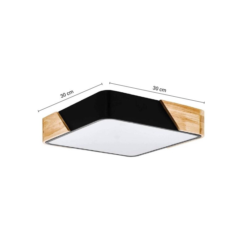 PLCC18 Panel Led Cerchio Cuadrado 18W Negro